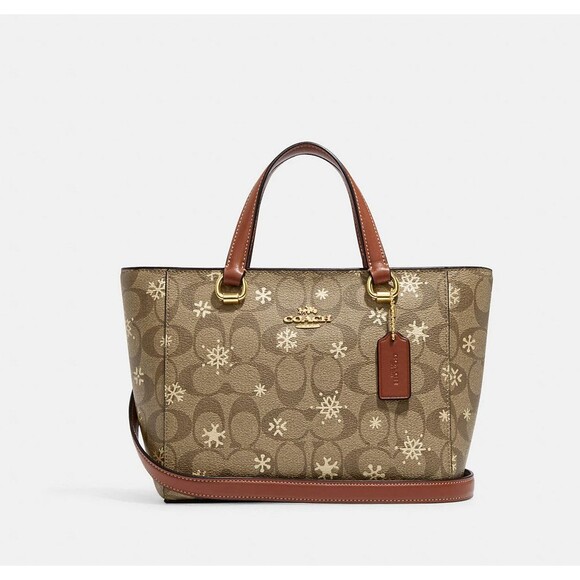 COACH ALICE Satchel Crossbody Signature Canvas Snowflake Print CF378 NWT $378 - Picture 10 of 15
